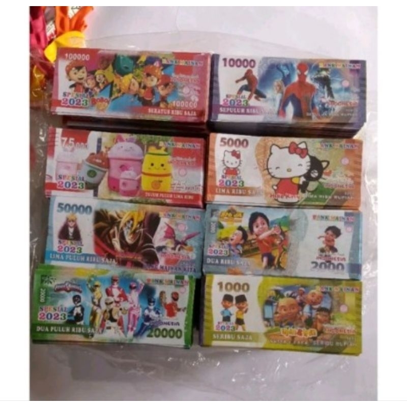 1000 pcs UANG MAINAN/UANG PALSU/UANG MAINAN KARAKTER