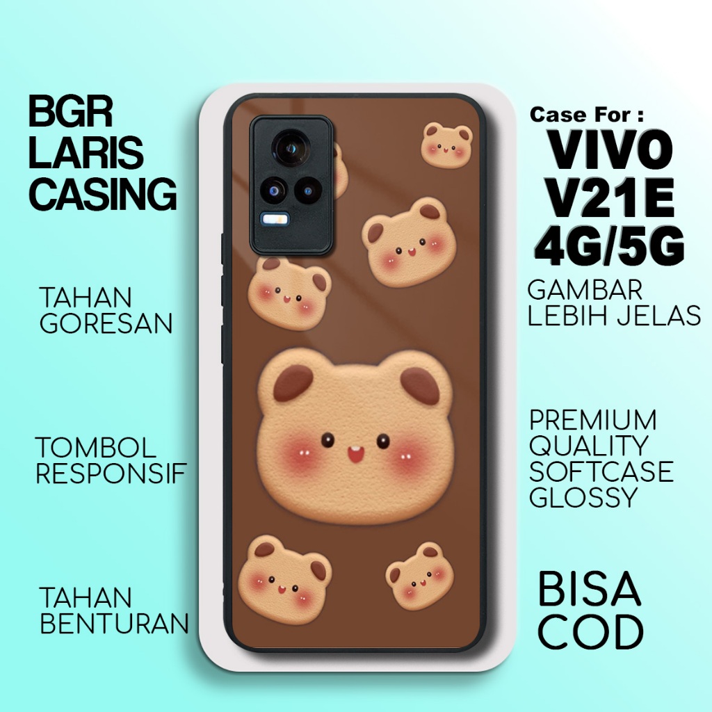 Case Vivo V21E 4G Terbaru Bear Casing Vivo V21E 5G Termurah Hardcase Softcase Glossy Terlaris