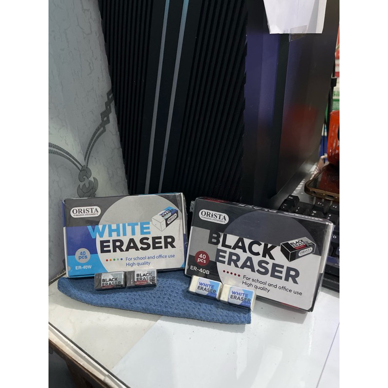 

PENGHAPUS/STIP/ERASER PENSIL KECIL ORISTA ER-40 Putih dan Hitam