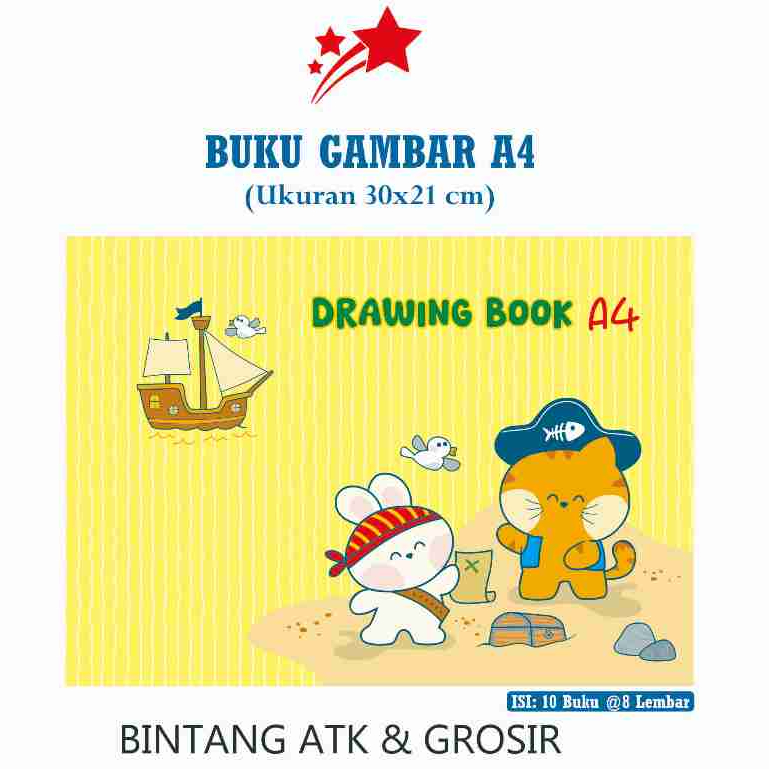 

BUKU GAMBAR BINTANG A4 (Isi 10) // Drawing Book BINTANG