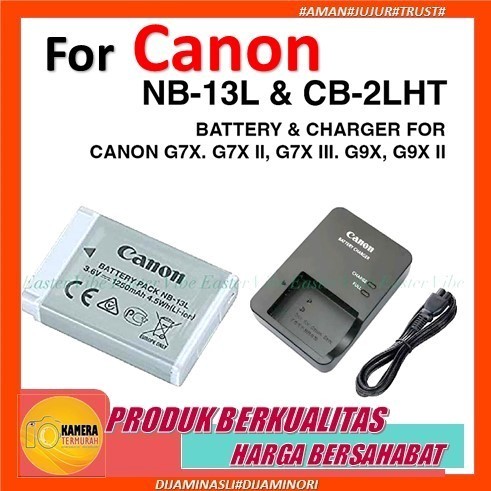 BATERAI CANON NB-13L BATTERY FOR G7X, G7X Mark II, G7X Mark III