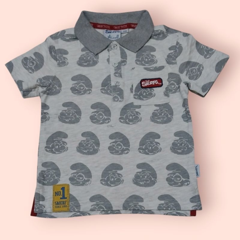 Kaos polo anak smurf ori sisa ekspor jsp