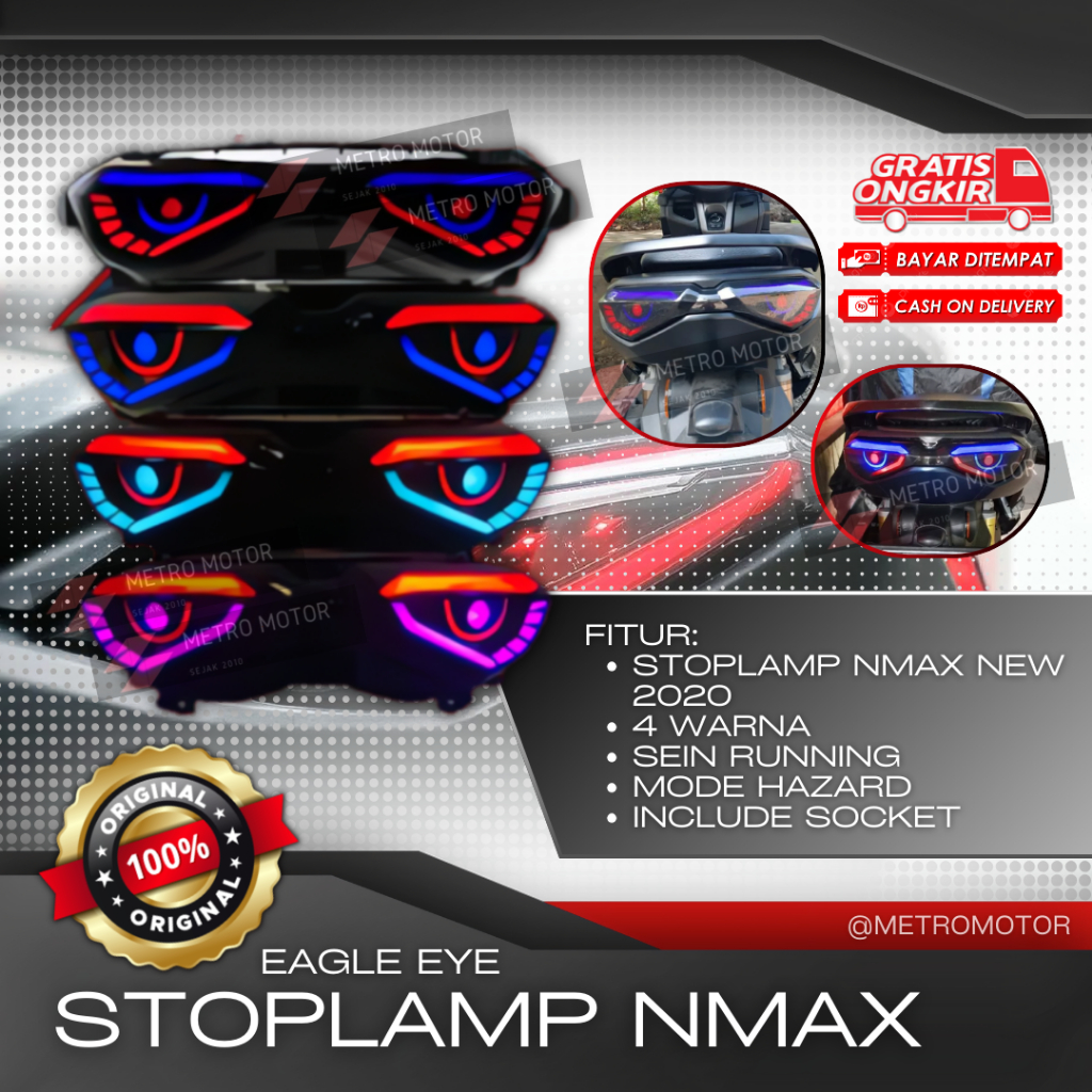 Stoplamp Nmax New Xcase 2020 - 2024 Lampu Stop Nmax New Xcase Model Terbaru Garansi 1 Tahun