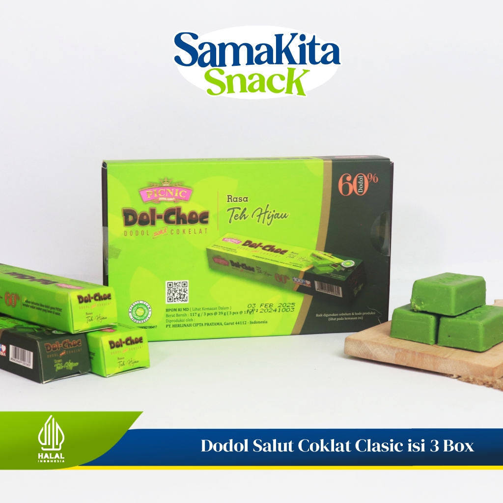 

Coklat Dodol Asli Garut Murah Berkualitas Original Premium - PICNIC Dol-Choc 117g Green Tea