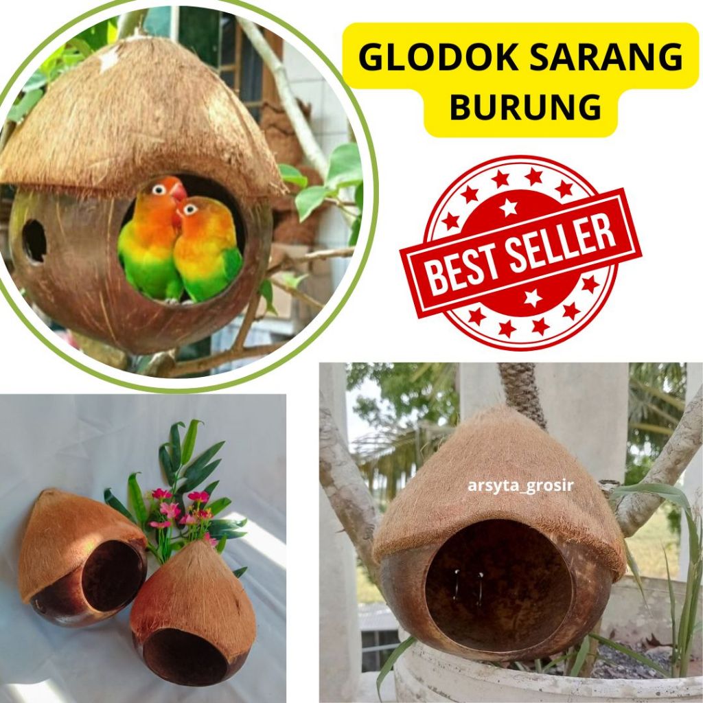 SANGKAR BURUNG  LOVE BIRD / GLODOK BATOK KELAPA PREMIUM