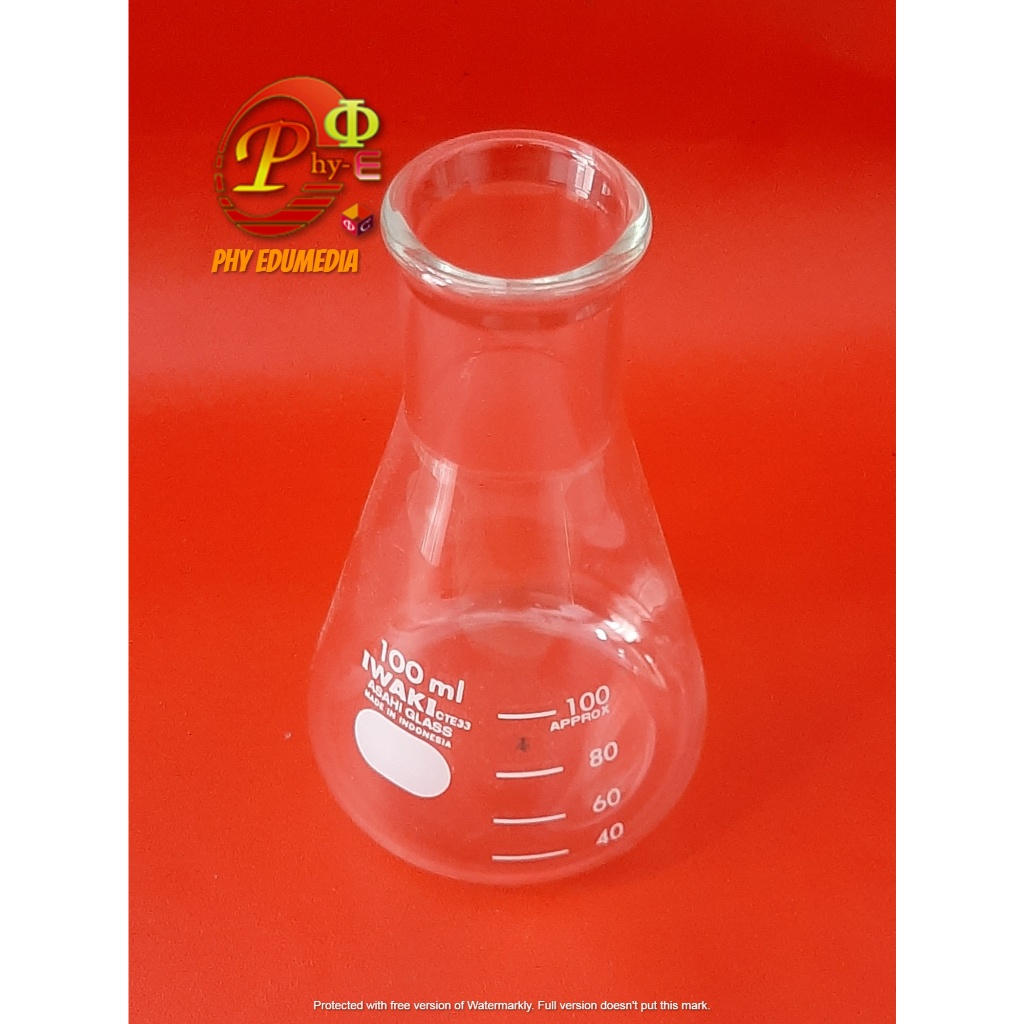 Erlenmeyer 250ml Iwaki / Erlenmeyer Glass 250ml / Erlenmeyer Flask Narrow Mouth 250ml Iwaki