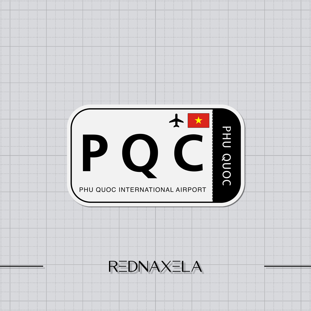 

Stiker Vinyl Phu Quoc International Airport Code PQC Sign Sticker