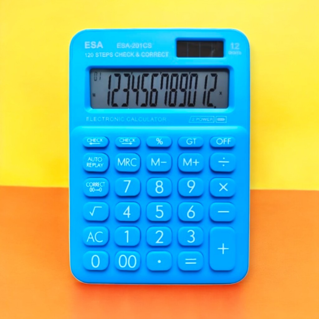 

ESA Kalkulator Check Correct 12 Digits Warna Pastel 201CS