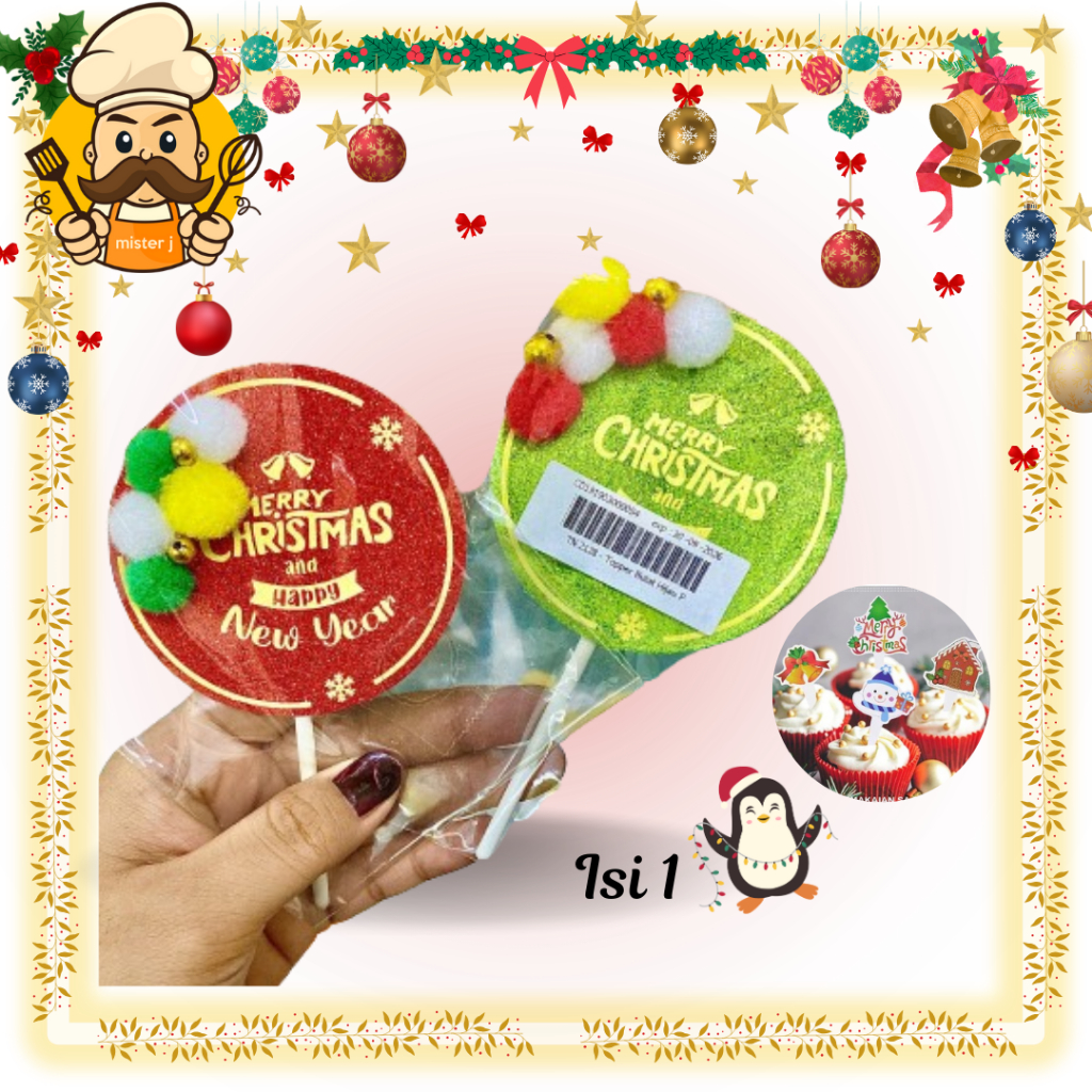 

Cake Topper Natal | Topper Kertas tema Natal | Topper Merry Christmas