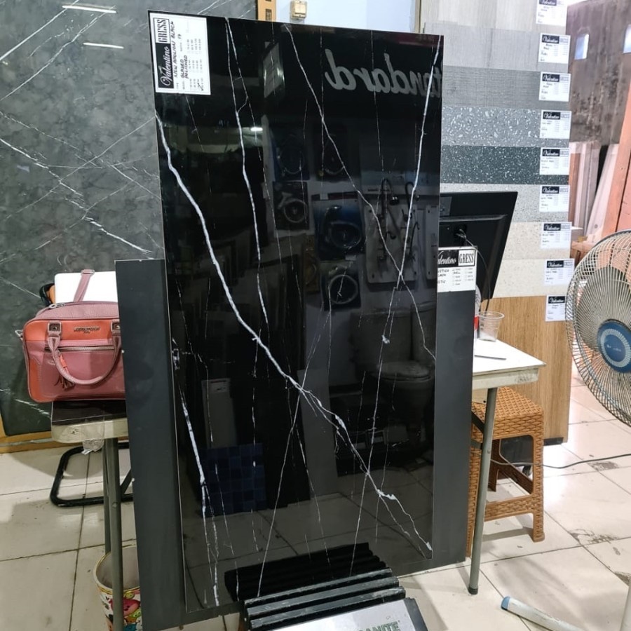 granit lantai/dinding 60x120 hitam glossy keramik hitam glossy valentino gress