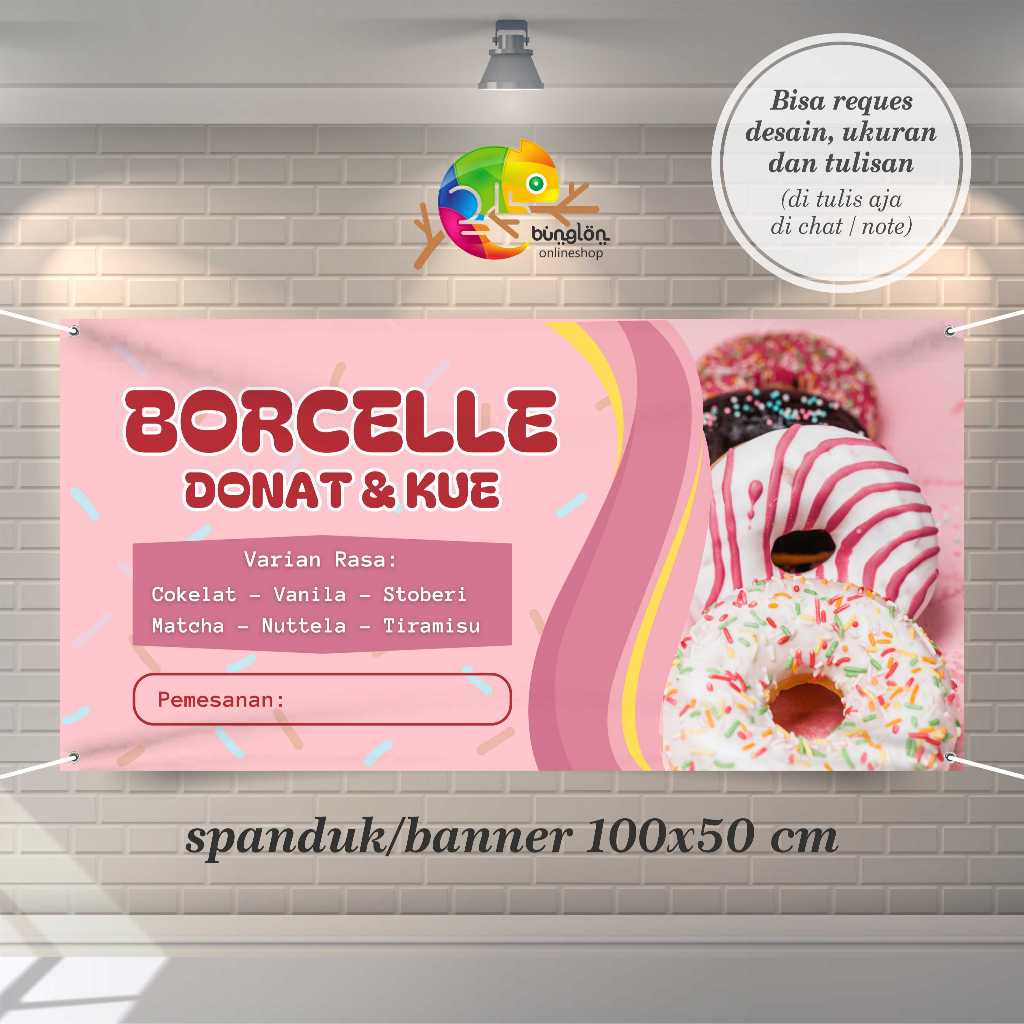 Cetak Spanduk Banner Donat Dan Kue