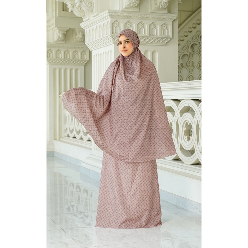 Buttonscarves - Monogram Mini Capsule Prayer Robe - Sandstone / Mukena Travel