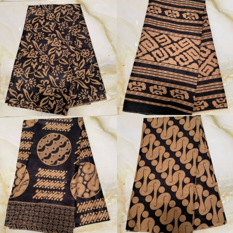 KAIN BATIK 2 METERAN HITAM PUTIH 100% KATUN TANPA CAMPURAN TIDAK LUNTUR PEKALONGAN / SOLO PANJANG 2 