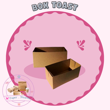 Box Kraft alas roti bakar toast/Box Kraft kemasan roti panggang/Box roti toast take away/ tanpa tutu