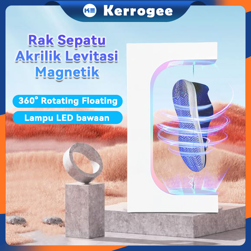 Levitating Magnetic Shoes/Sneaker Display  360 Degree Rotating Floating  Rak Display Toko RGB 16 war