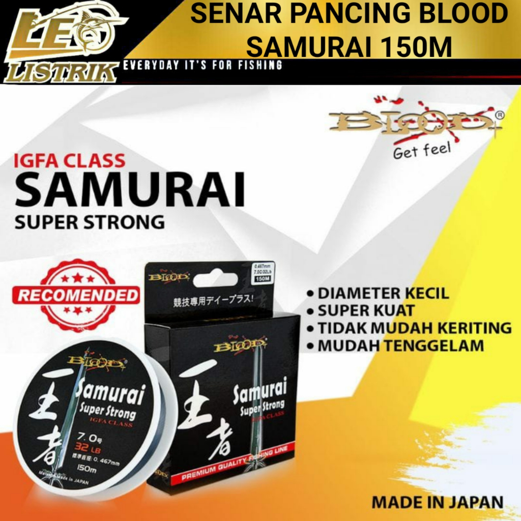 SENAR PANCING BLOOD SAMURAI FISHING LINE JAPAN 150 SENAR PANCING TERLARIS