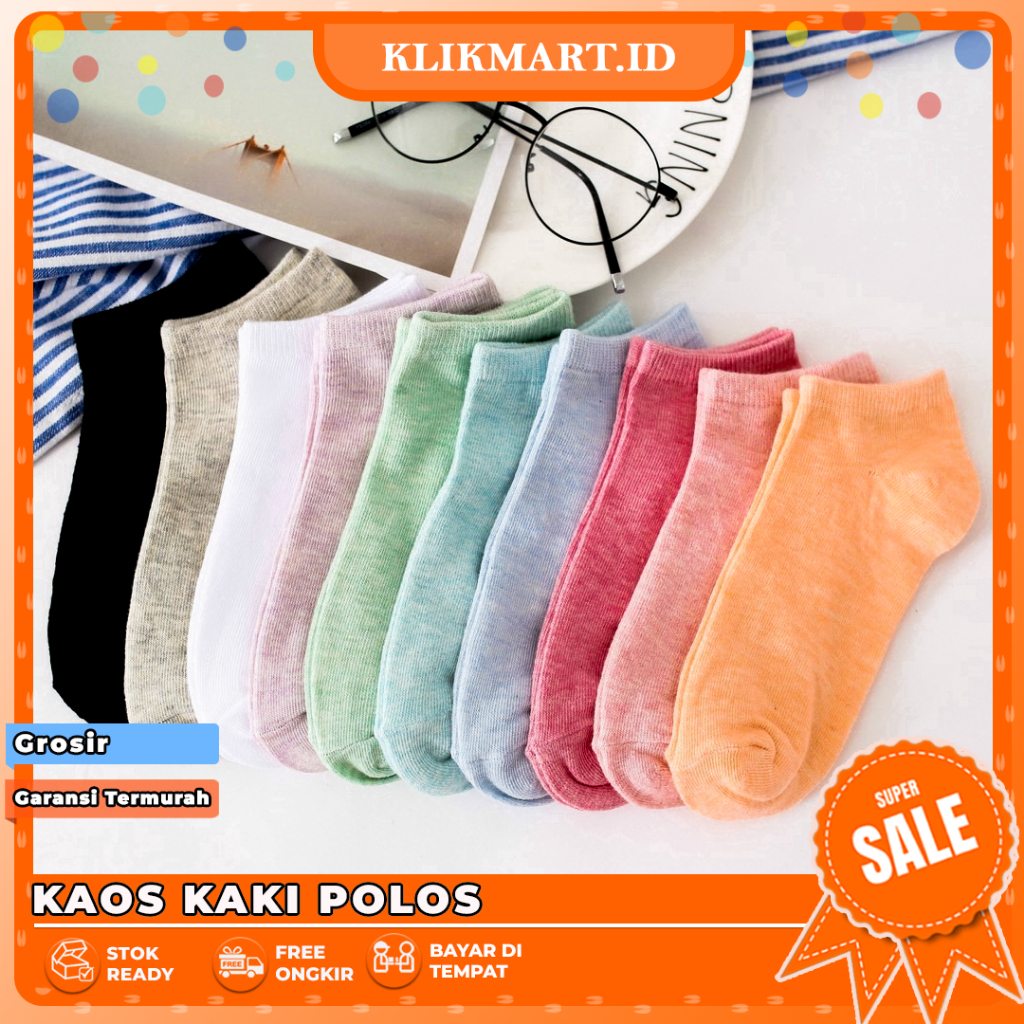 Km-146 Kaos Kaus Kos Koas Kaki Pendek Cowok /Cewek Pria /Wanita Semata Kaki Ankle Angkle Polos