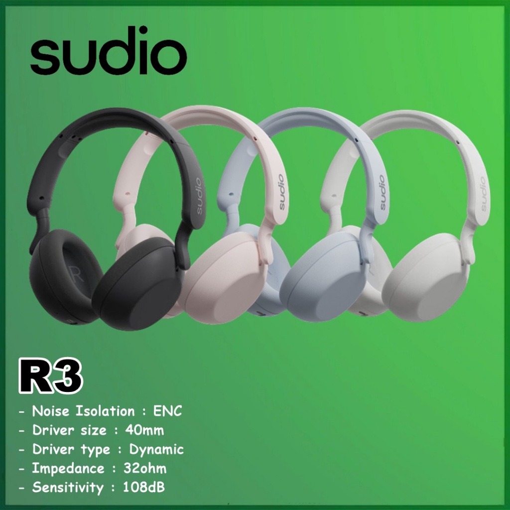 Sudio R3 R 3 Wireless Bluetooth ENC Headphones Headset