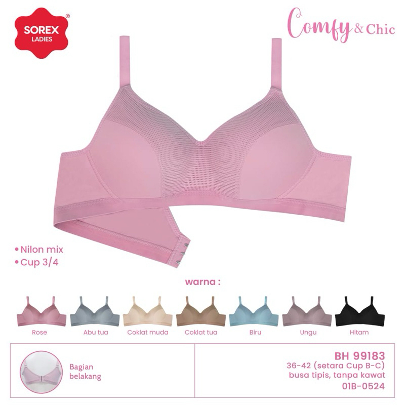 Sorex 99183 Bra BH Tanpa Kawat Busa Tipis Kait 3
