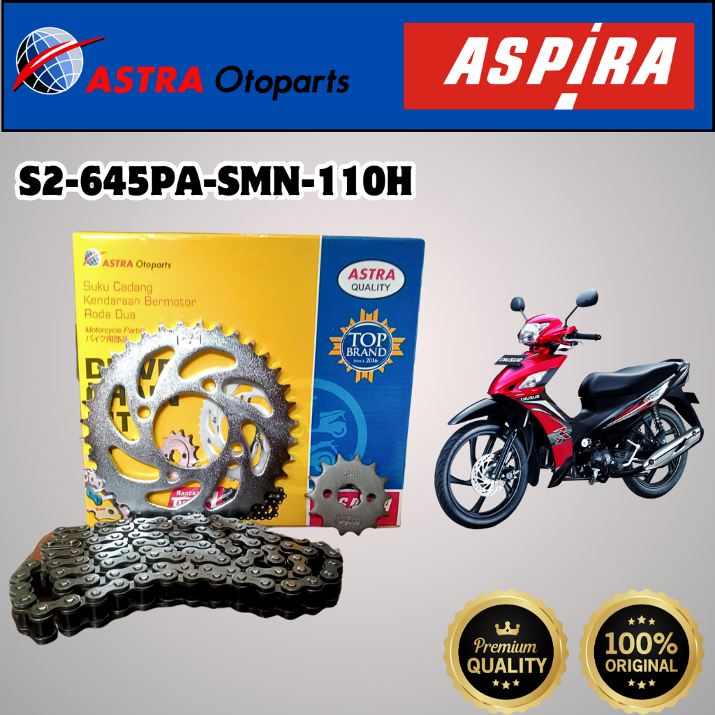 GIR SET MOTOR SMASH NEW SMASH LAMA ASPIRA ASTRA ORIGINAL 1 SET GIR DEPAN BELAKANG PLUS RANTAI