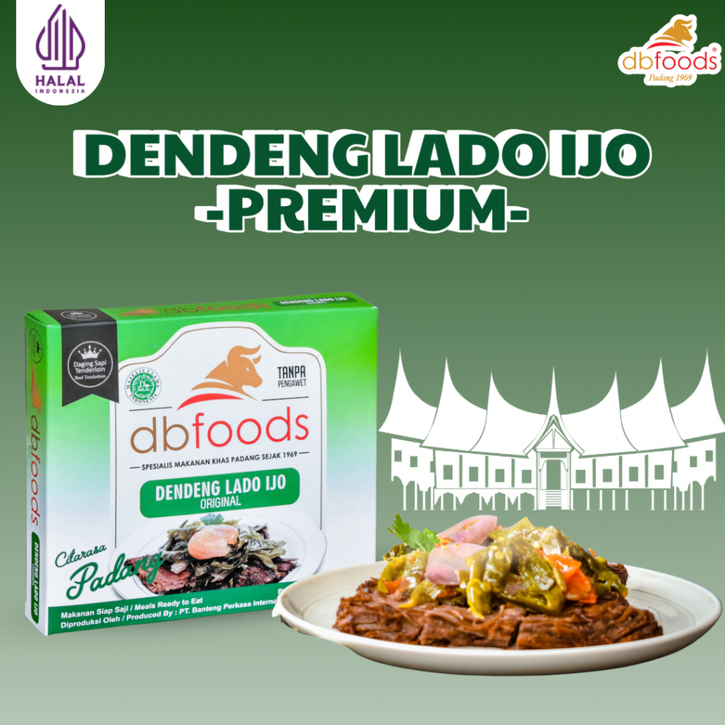 

DBFOODS Dendeng Lado Ijo Premium Siap Makan Praktis Asli Padang