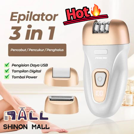 NIKAI N-7949 Penghilang Bulu Kaki Tangan Mencukur Bulu Halus Wanita  Epilator Pencabut Bulu Mencabut
