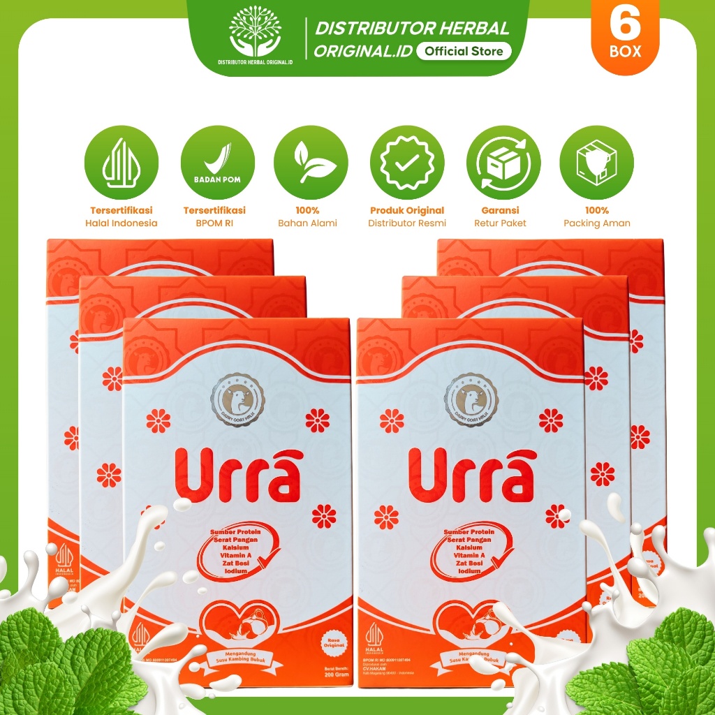 

URRA Official 6 Box Susu Kambing Saneen 100% Original Asli Penambah Berat Badan & Tinggi Badan Anak