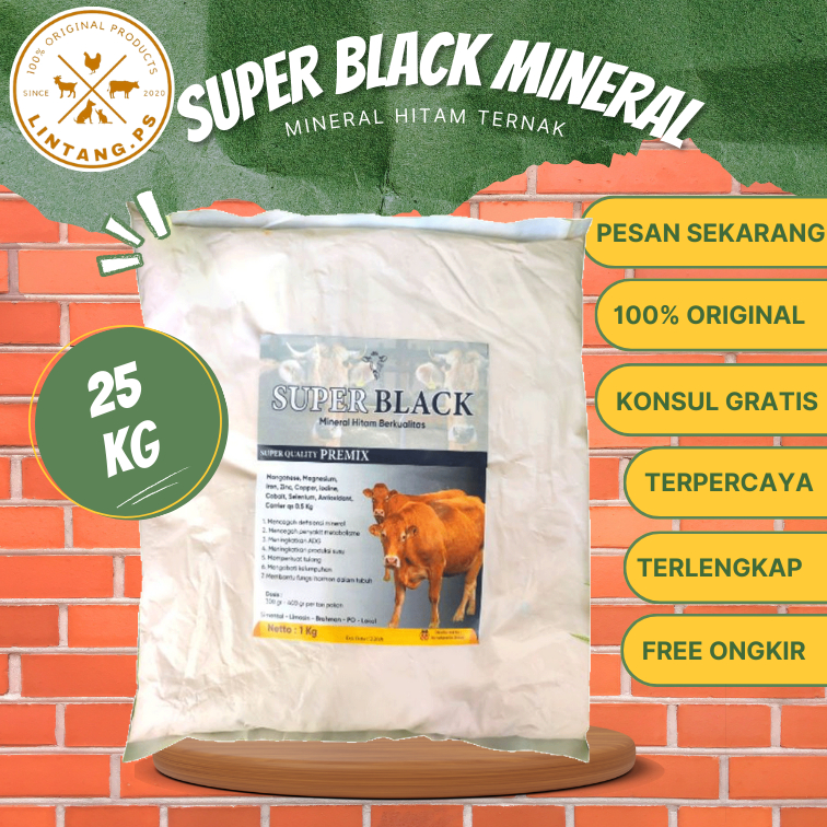 Mineral Hitam Super Black Grosir 25 Kg - Super Black 25 kg - Mirip Salpro Mix - Mineral Hitam Ternak