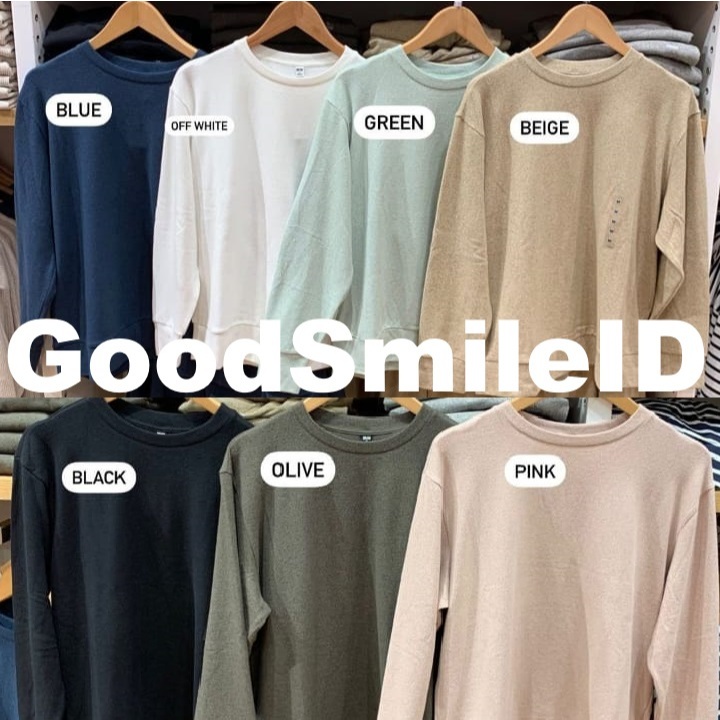 SALE Women T-Shirt Soft Knitted Crew Neck Fleece Long Sleeve Rajut Lembut Kerah Bulat Lengan Panjang