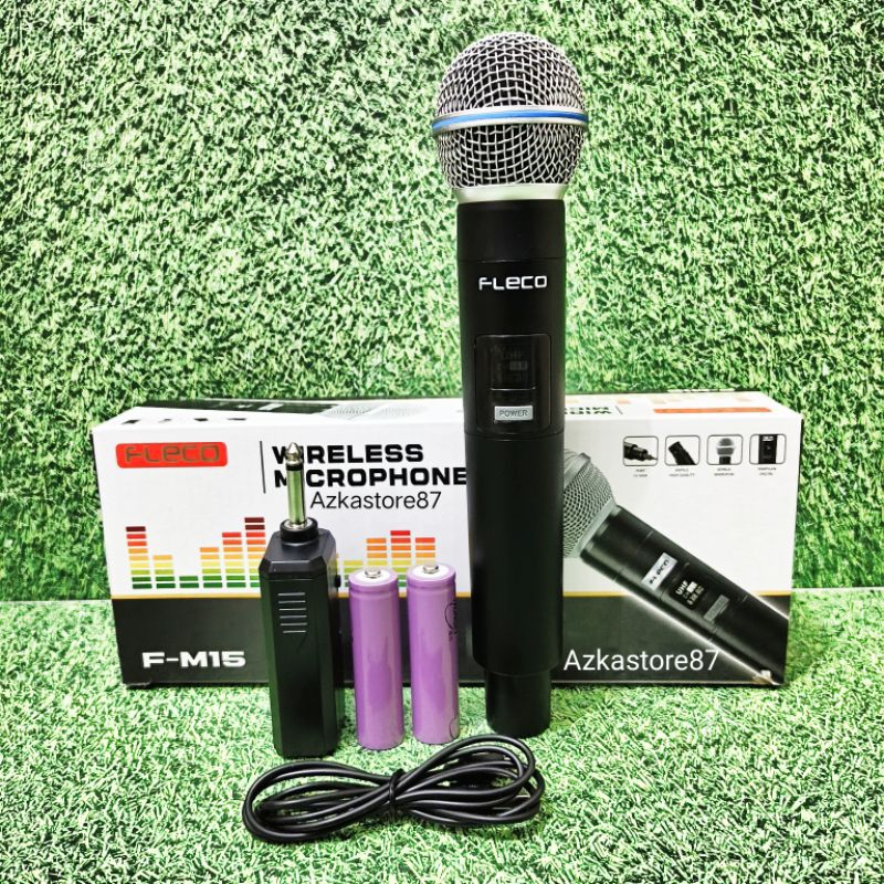microphone fleco f-m15 mic wireless mic tanpa kabel suara jernih