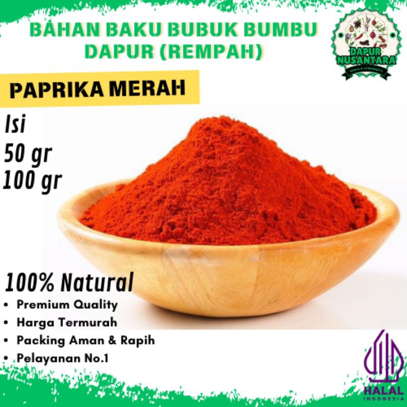 

Bumbu Dapur Bubuk (PAPRIKA MERAH) Rempah Lengkap Murah Grosir Alami Natural 100% Penyedap Rasa Masakan Halal Premium Quality