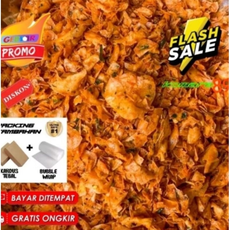 

kripik singkong kriwil pedas extra kemasan 500 gr
