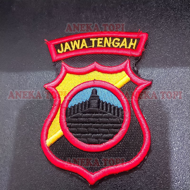 Bordir Polda Jawa Tengah Bet Bordir Timbul Logo Polda Jateng - Aneka Topi
