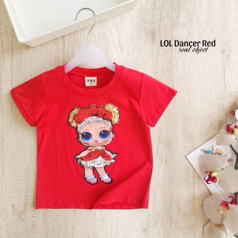 GT. 81 KAOS ANAK LOL IMPORT LED (MERAH / PINK / KUNING / FUSCHIA)