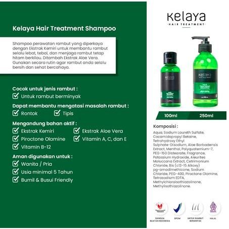KELAYA HAIR TREATMENT SHAMPOO MINYAK KEMIRI N EXTRACT ALOVERA 250ML SHAMPOO KELAYA MINYAK KEMIRI