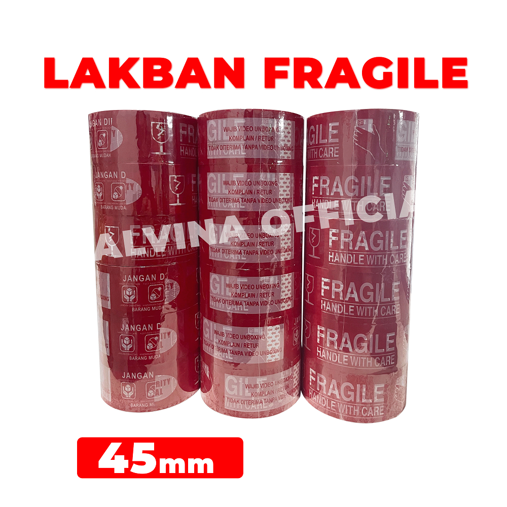 

Lakban FRAGILE Merah OPP Tape / Lakban FRAGILE 45mm 80 Yard CalvinaOfficial