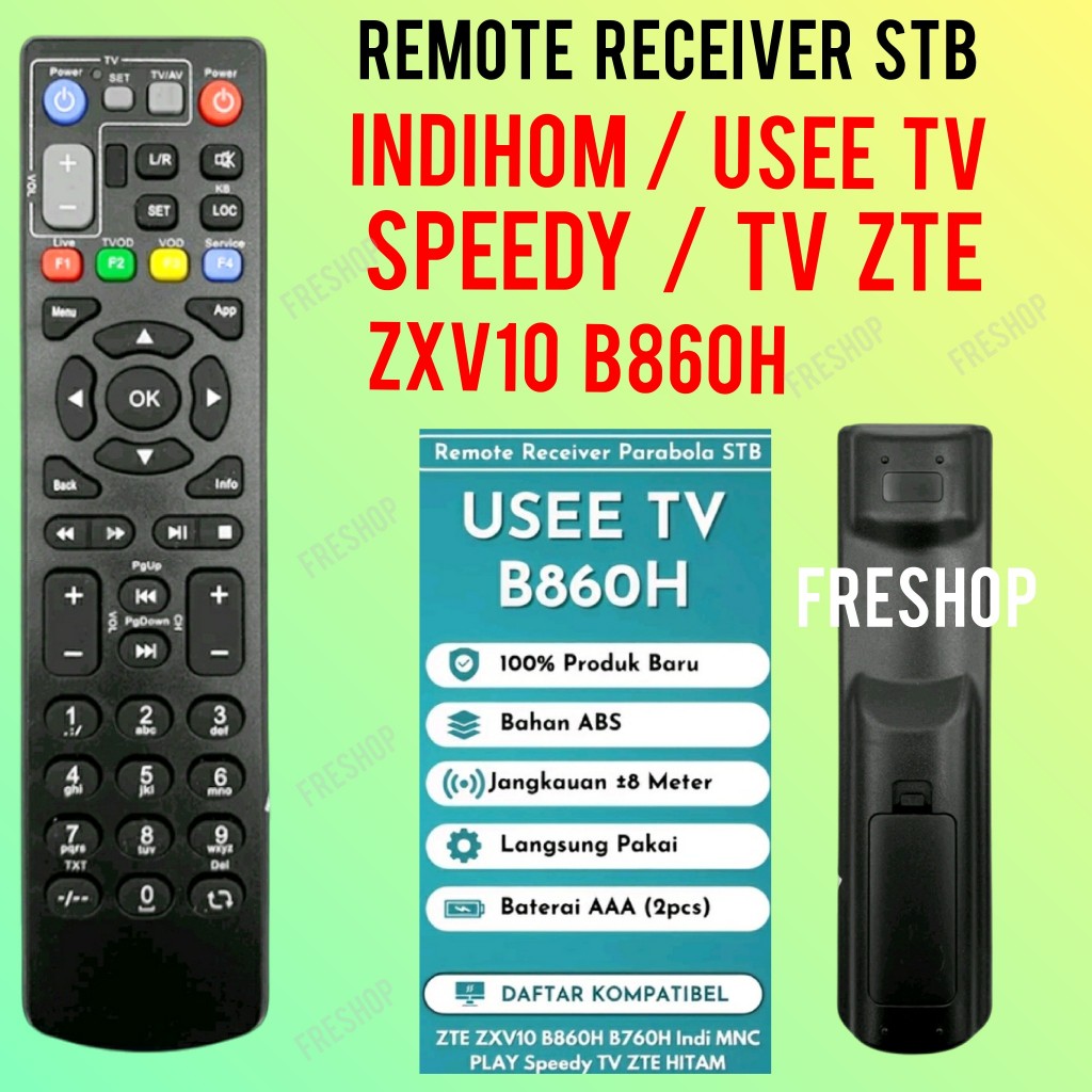 Remote receiver stb android tv box zte zxv10 b860h b760h indi mnc play speedy tanpa seting langsung 