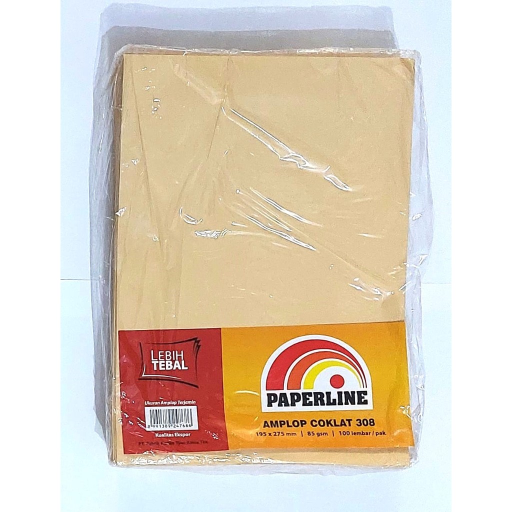 

Amplop Kertas Coklat KRAFT 308 27.5cmx19.5cm 85GSM PaperLine
