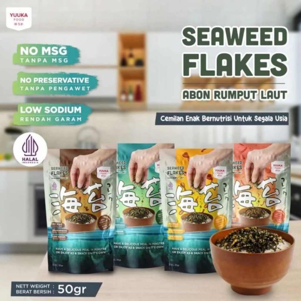 

YUUKA FOOD SEAWEED ABON RUMPUT LAUT NON MSG - 50GR