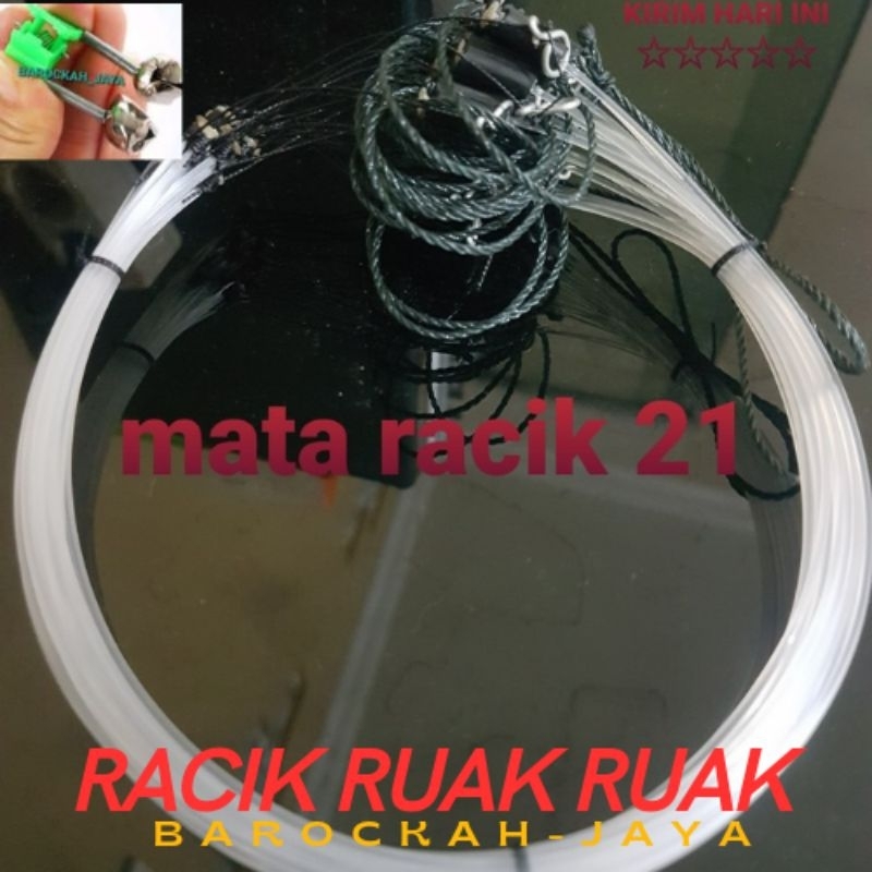 JERAT RACIK RUAK RUAK MODEL GANTUNG AYAM HUTAN JUGA BISA 2 METER 21 MATA BONUS KERINCINGAN