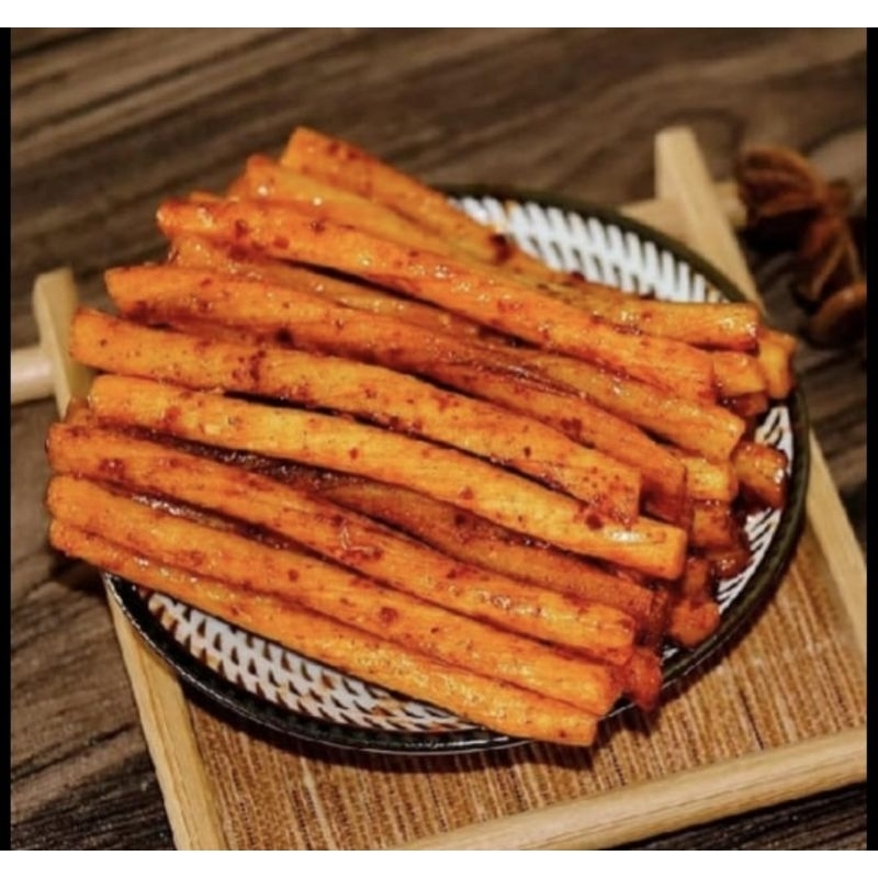 

HALAL Snack Vegetarian Gluten Premium yang dibungkus dengan rempah-rempah untuk rasa pedas