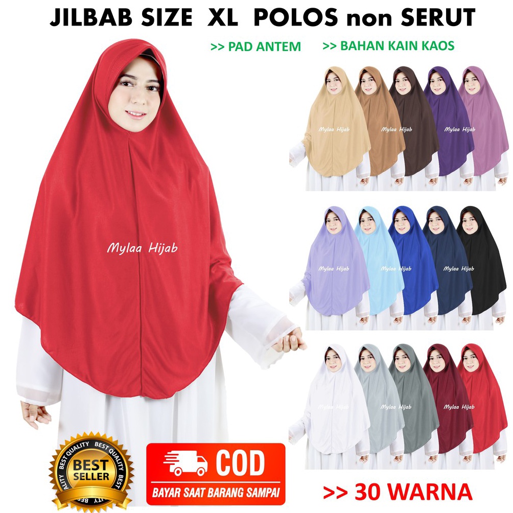 KODE W3J JILBAB INSTAN BERGO kerudung krudung hijab size XL NON SERUT bahan kaos anak sekolah Antem 