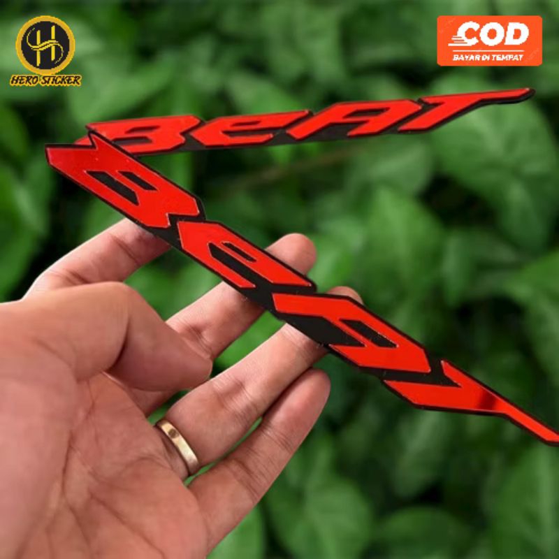 EMBLEM BEAT 2PCS LOGO BEAT TIMBUL 3D STIKER BEAT AKRILIK TIMBUL 3D