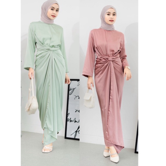 RNO - INNER KAFTAN TUNIC ROK LILIT LENGAN PANJANG DRESS SATIN OUTER KEBAYA
