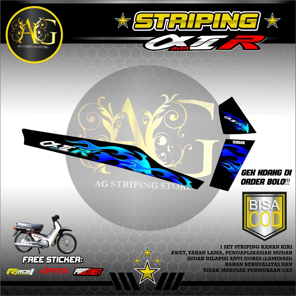 STRIPING STICKER YAMAHA ALFA-STRIPING YAMAHA ALFA MOTIF HOTFIRE06
