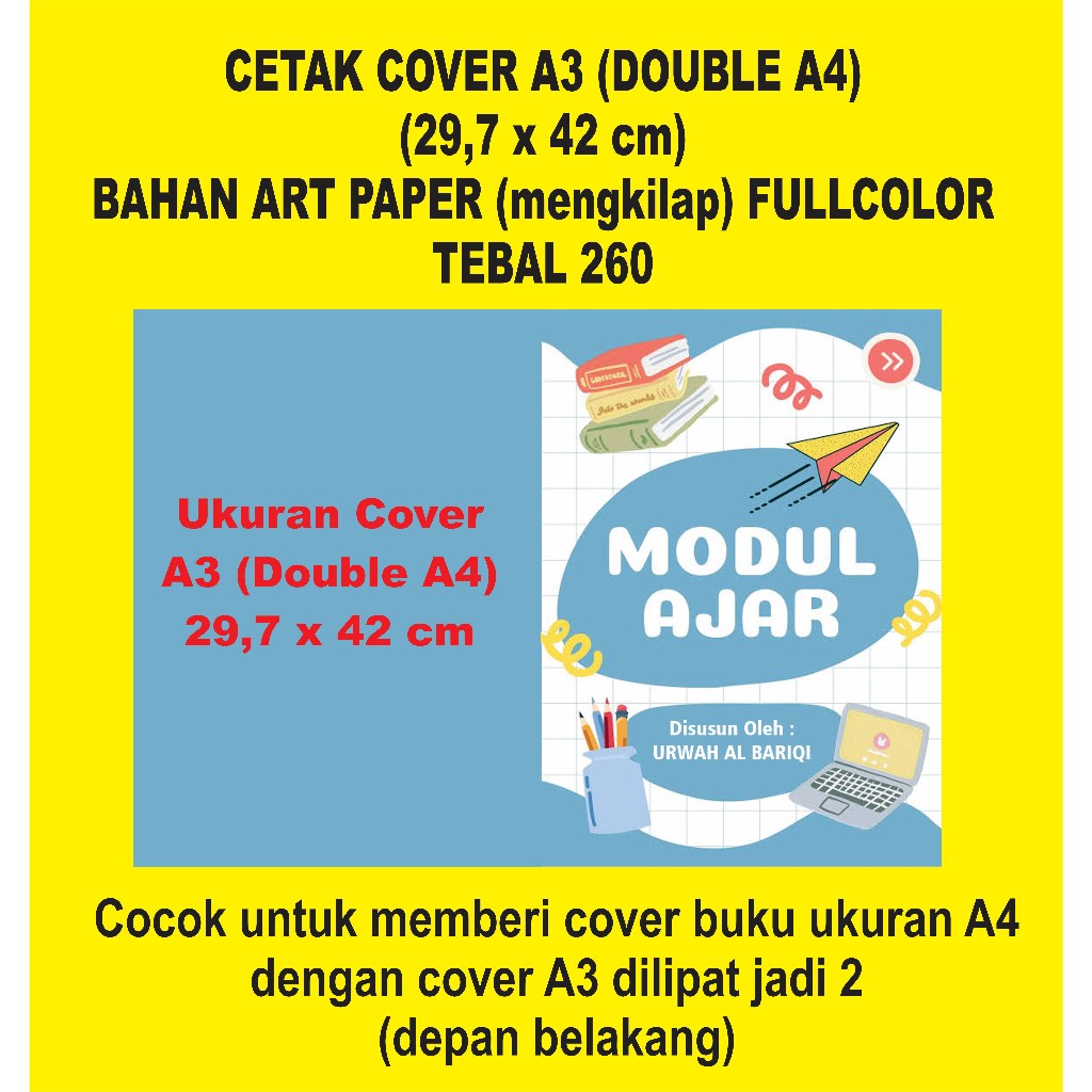 

CETAK COVER A3 (29,7 x 42 cm)/ COVER FULL COLOR