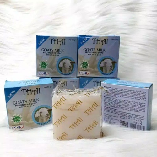 THAI GOATS MILK SOAP Sabun Mandi Pemutih Kulit Seluruh Tubuh Badan Bisa Untuk Cuci Muka/wajah Cowok