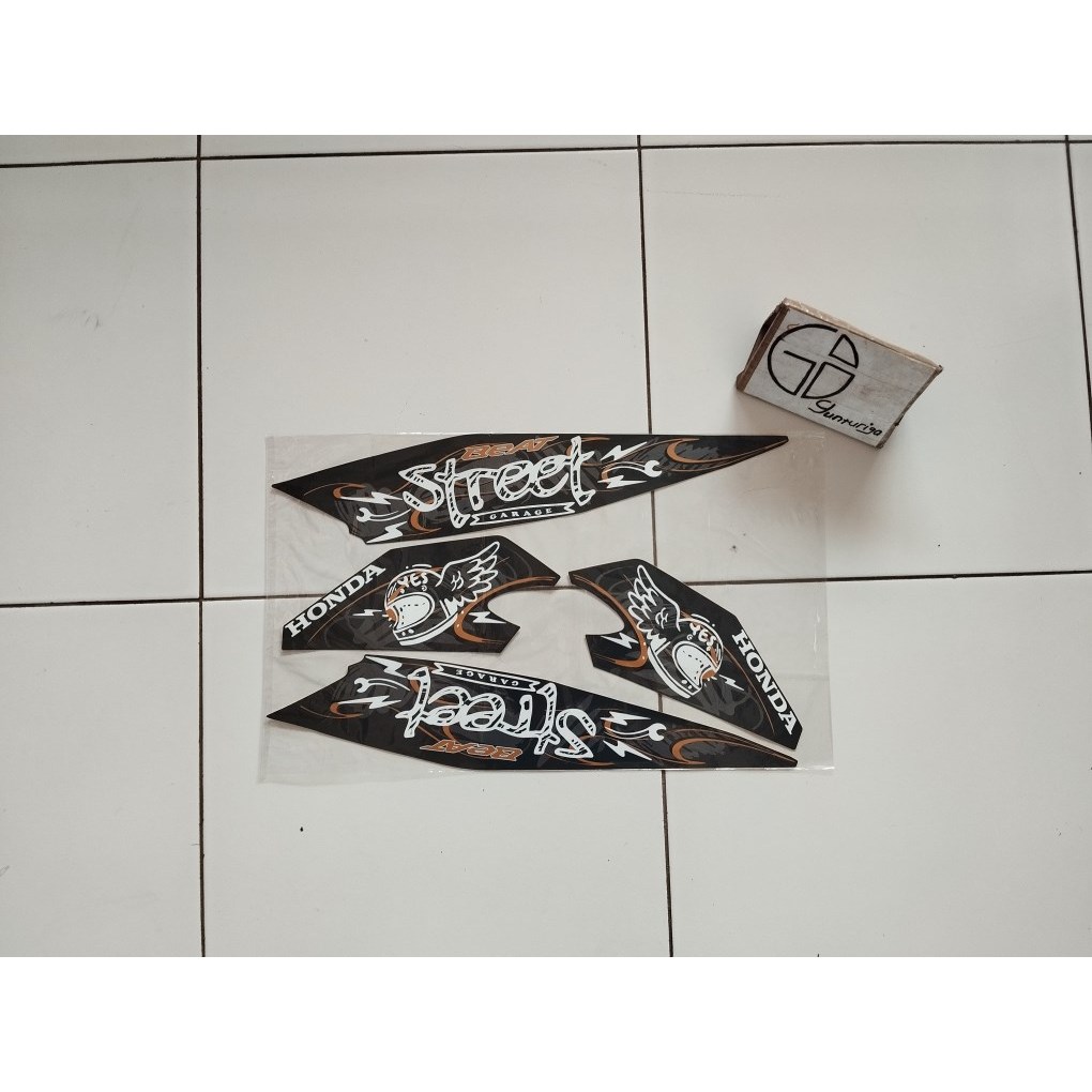 Striping Sticker Lis polet Honda Beat Street 2021 2022 Hitam Original