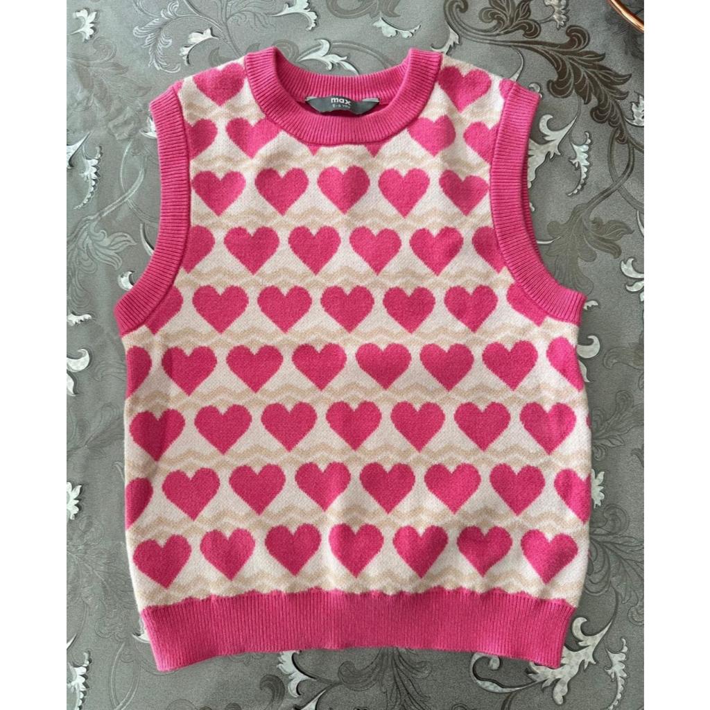 Preloved Girl's Pink Heart Vest