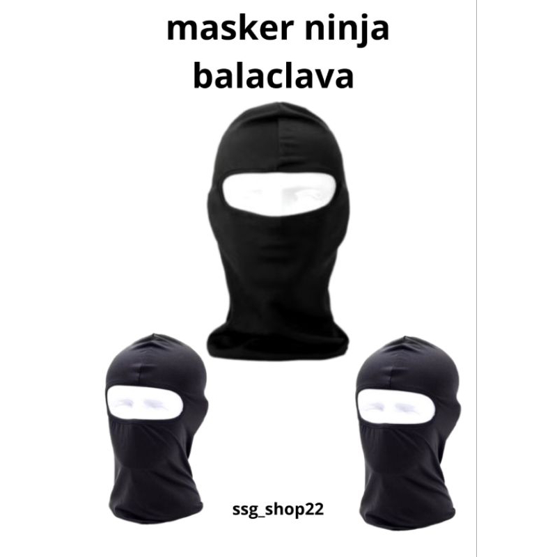 Masker Ninja Balaclava Hitam Polos